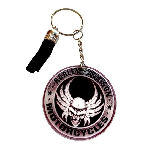 Handmade Skull Harley Davidson Keychain - Picture 1 of 1